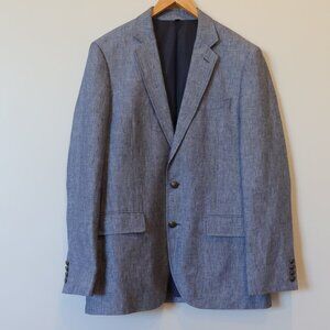 JCREW 100% linen Thompson blazer sport coat university 38R chambray coast preppy